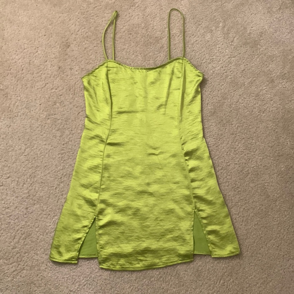 Urban Outfitters satin green slip dress